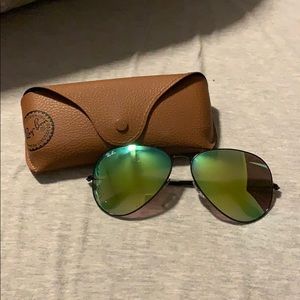 RayBan Aviator Green Gradient Flash Sunglasses
